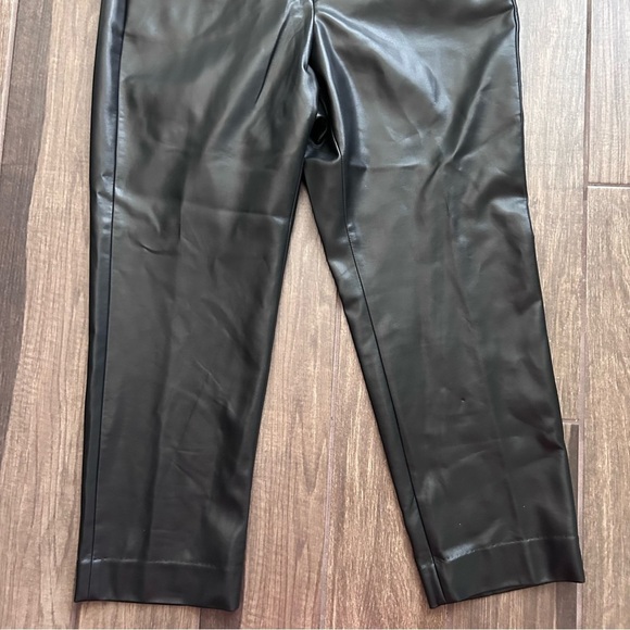 J. Crew Kate Straight Leg Pants in Faux Leather Black Sz 14 - Picture 4 of 10